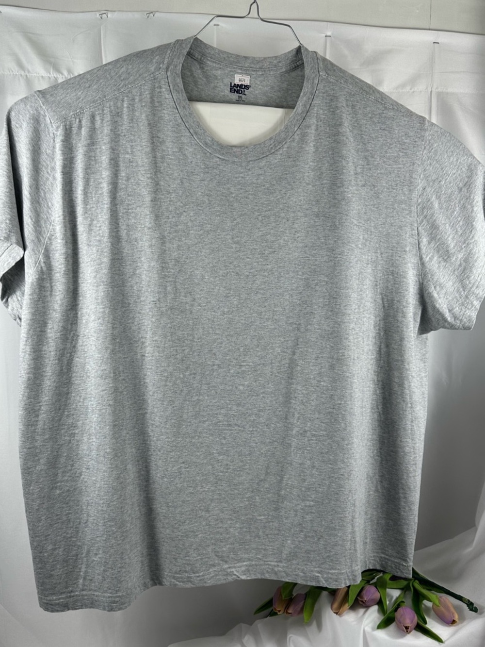 0072 4 XL Men’s Lands End light gray T-shirt